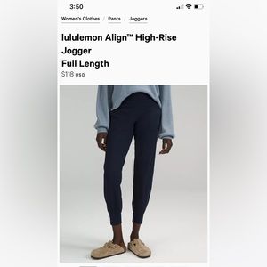 Lululemon size 10 Align Joggers Navy Blue